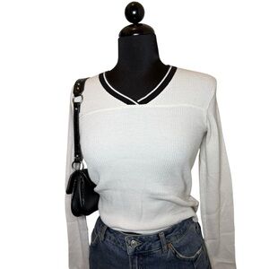 Abercrombie & Fitch Waffle Knit Long Sleeve Top